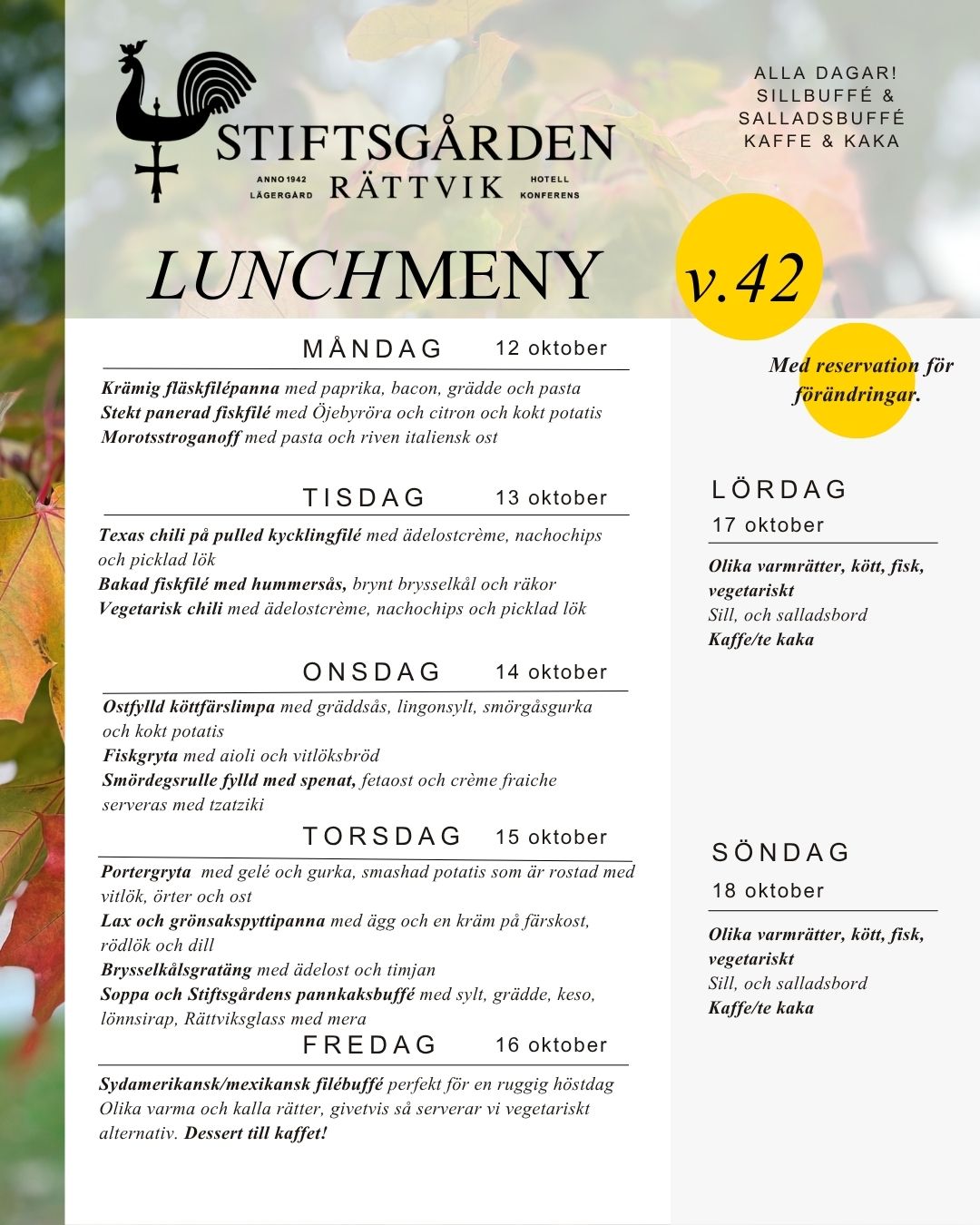 Lunchmeny v 42